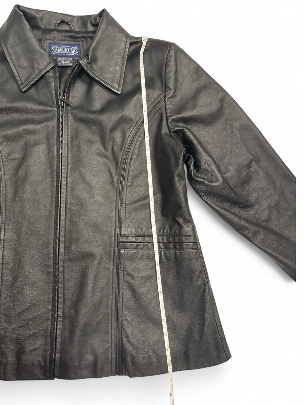 Shaver Lake Women’s Black Genuine Leather Zip-Up Women's Jacket SZ. L - Picture 4 of 6
